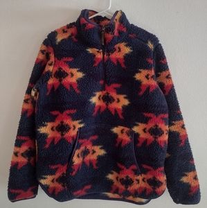 LIV Outdoor Aztec Print Pile Fleece Pullover